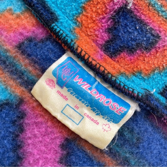 Vintage Wildrose Men’s Native Aztec Print 1/4 Zip Fuzzy Sherpa Sweater - Picture 4 of 10